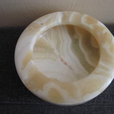 Schöner Marmor Aschenbecher - Onyx - Naturstein - Durchmesser: 12cm - thumb