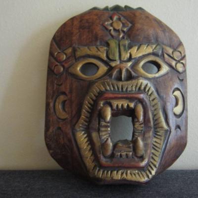 Alte Dämonen Maske - Holz - geschnitzt - Asiatika - thumb