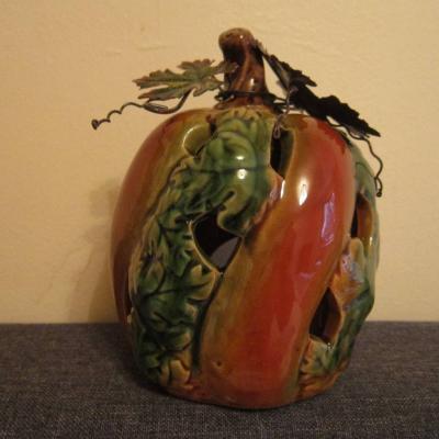 Schönes Kürbis - Herbst - Teelicht - Keramik - Höhe: 15cm - thumb