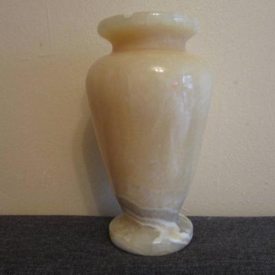 Schöne massive Onyx Vase - Naturstein - Marmor - Höhe: 17cm - thumb