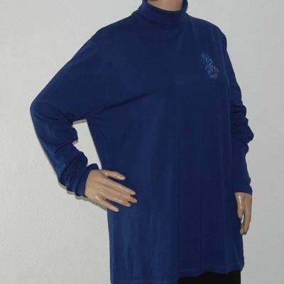 ÜBERGRÖßE Damen Langarmshirt Bexleys Woman, mit Rollkragen-Blau ~ XL - thumb