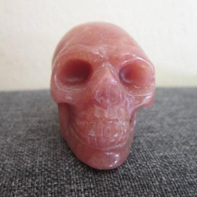 Erdbeerquarz Skull - Totenkopf - Kristallschädel - thumb