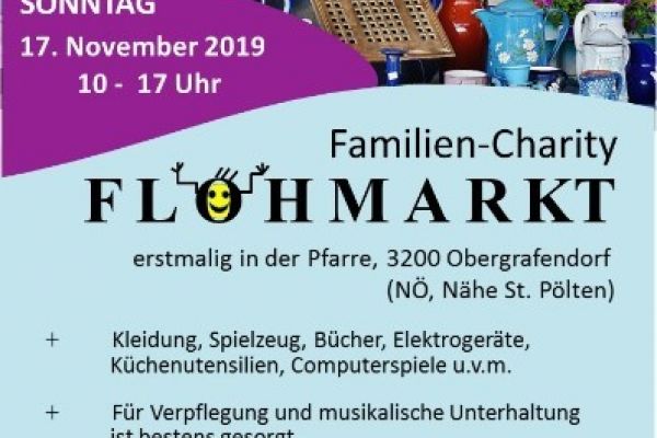 Familien Charity Flohmarkt 17.11.2019