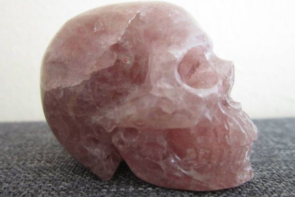 Kristallschädel - Erdbeerquarz - Südafrika - Naturstein - Skull