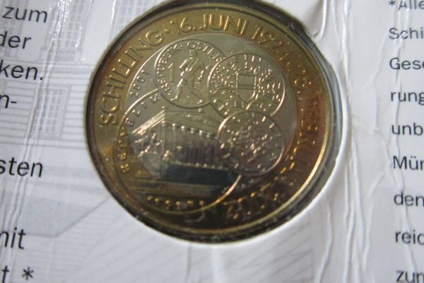 50 Schilling Münze - Österreich - in Blister - letzter Bimetall 50er