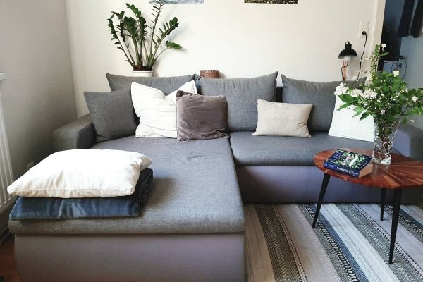 Ecksofa, mittleres Anthrazit-Grau