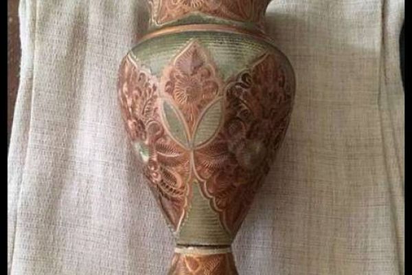 Sehr alte Vase aus Kupfer 24 cm
