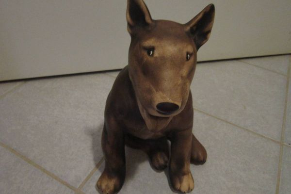 Britisch Bullterrier - Keramik - Figur - Statue - Höhe: 25cm - Hund
