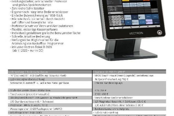 Kassensystem kompl. VECTRON POS Touch 15 II PCT