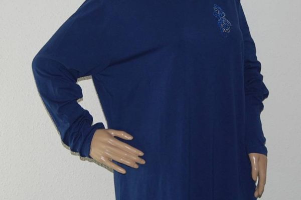 ÜBERGRÖßE Damen Langarmshirt Bexleys Woman, mit Rollkragen-Blau ~ XL