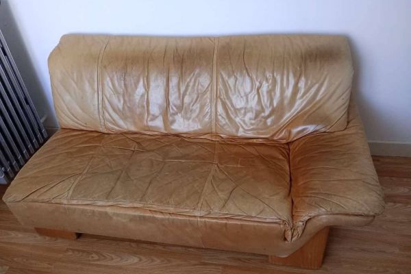Bequemes Leder-Designe-Sofa, hellbraun