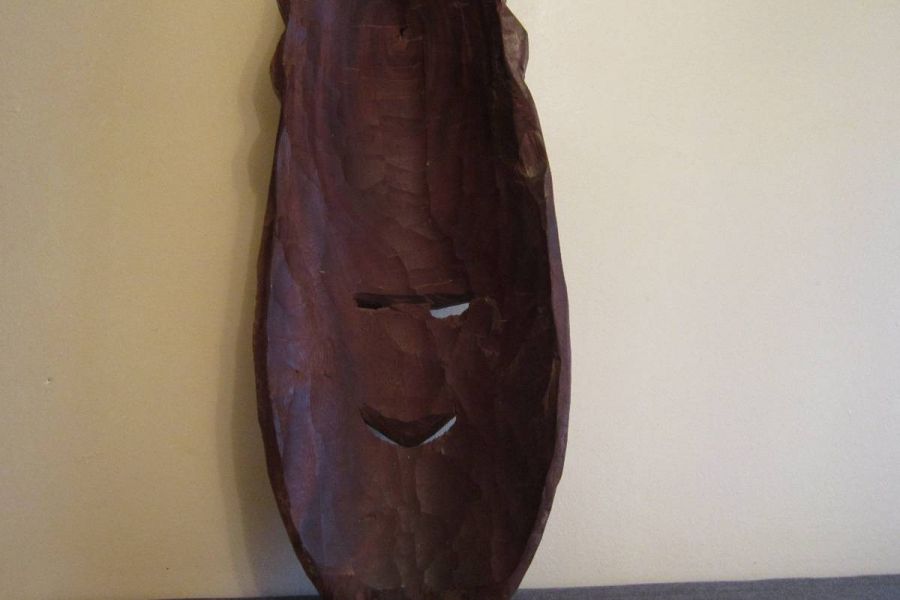 Afrikanische Holzschnitzkunst - Wandmaske - Holz - schwer - massiv - Bild 3