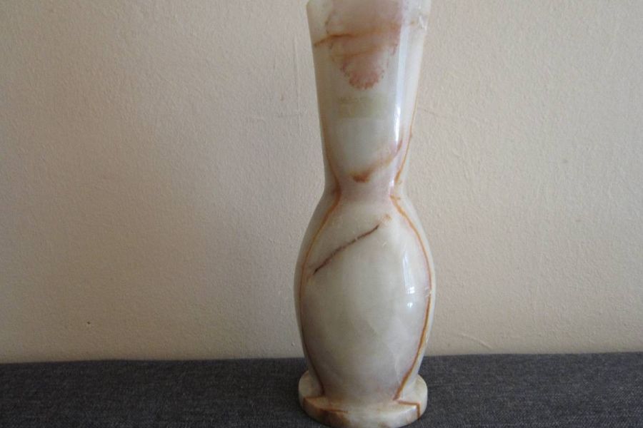 Onyx Vase - Höhe: 21cm - Onyx Marmor - schwer - Bild 3