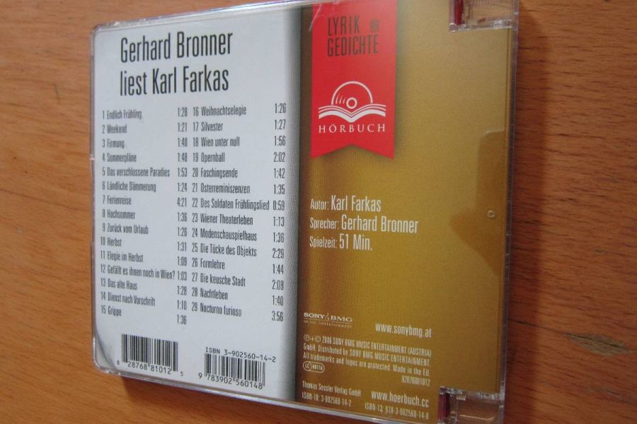 Gerhard Bronner liest Karl Farkas - Hörbuch CD - Bild 2