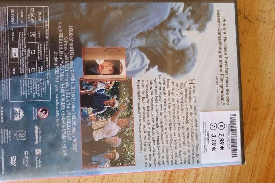 DVD "Der einzige Zeuge" mit Harrison Ford - Original - Bild 2