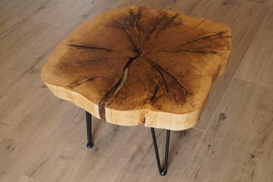 Einzigartiger Holztisch aus Eiche mit Epoxyharz Unikat - Bild 1