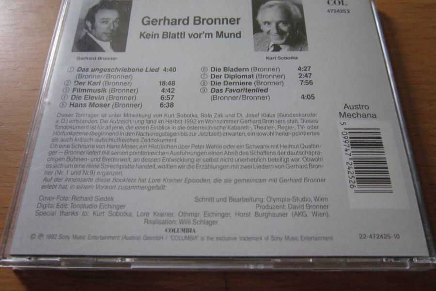 Gerhard Bronner - Kein Blattl vor´m Mund - CD - Bild 2