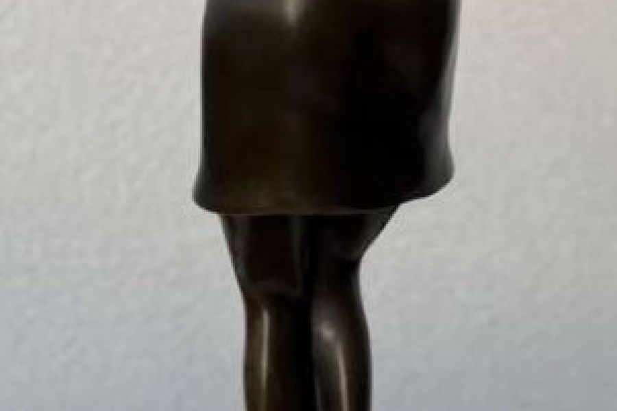 Statue einer Dame aus Bronze, Marmorsockel, Pierre Collinet, signiert - Bild 3