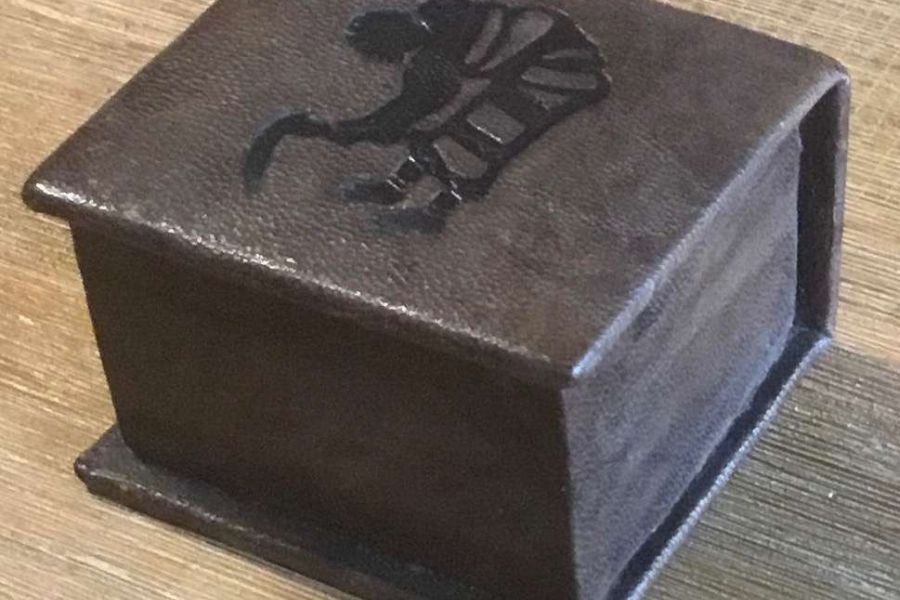 Alte kleine Leder Schatulle - Bild 1