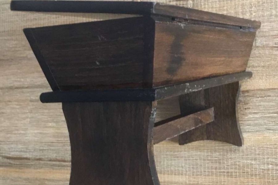 Antike Holzschatulle, Massivholz aus Frankreich-Bretagne - Bild 5