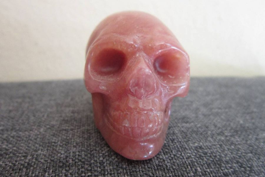 Erdbeerquarz Skull - Totenkopf - Kristallschädel - Bild 1