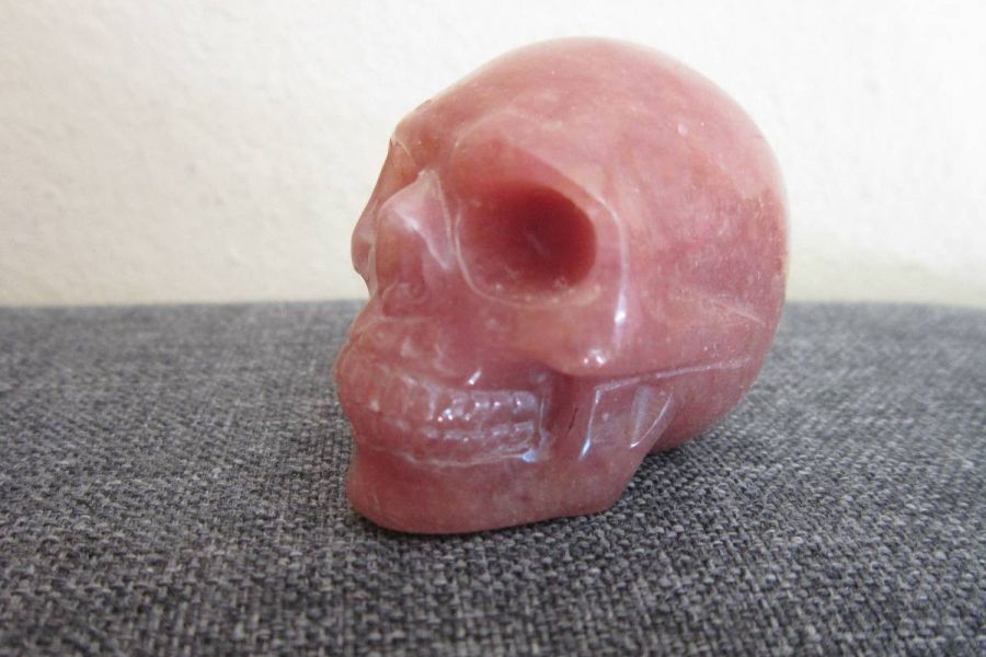 Erdbeerquarz Skull - Totenkopf - Kristallschädel - Bild 3