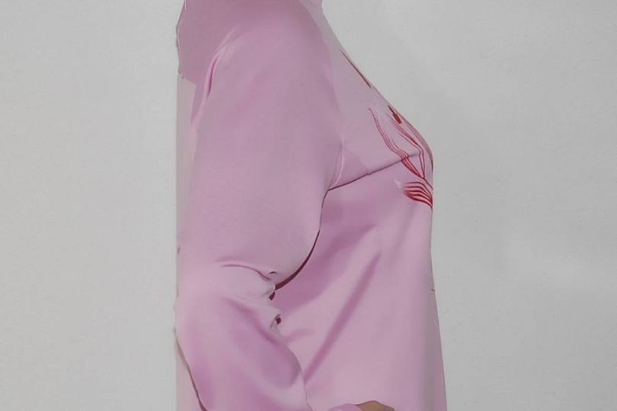 Damen-Langarm-T-Shirt, in Rosa mit Rote & Rot-Weiße Logo ~ Größe M/L - Bild 2