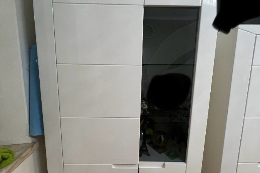 Wohnwand in Glänzendem Weiß - Bild 1